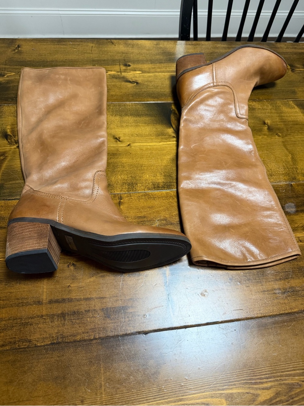 Sam Edelman Loren Knee High
Leather Boots Saddle Brown Tan Size 9.5. New.